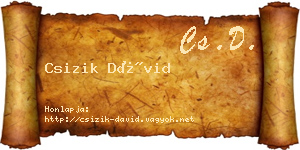 Csizik Dávid névjegykártya